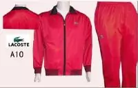 hiver automne lacoste 2019U sport wear survetement hommes a10 rouge noir